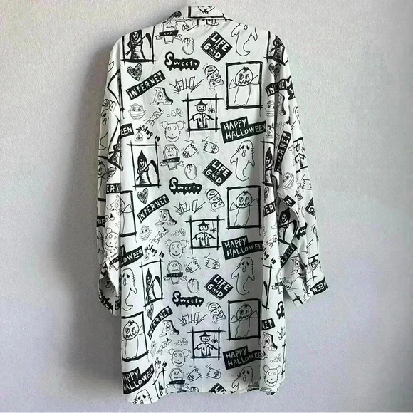 SHEIN Curve UK Graffiti Print Drop Shoulder Shirt Dress Size US 20 - Picture 5 of 14